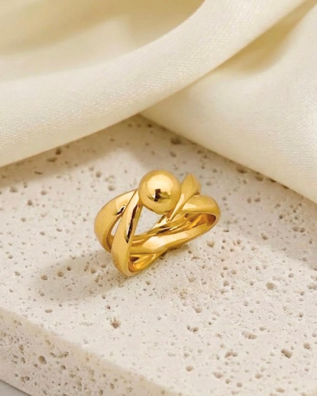 Gold Stylish Stainless Steel Ring