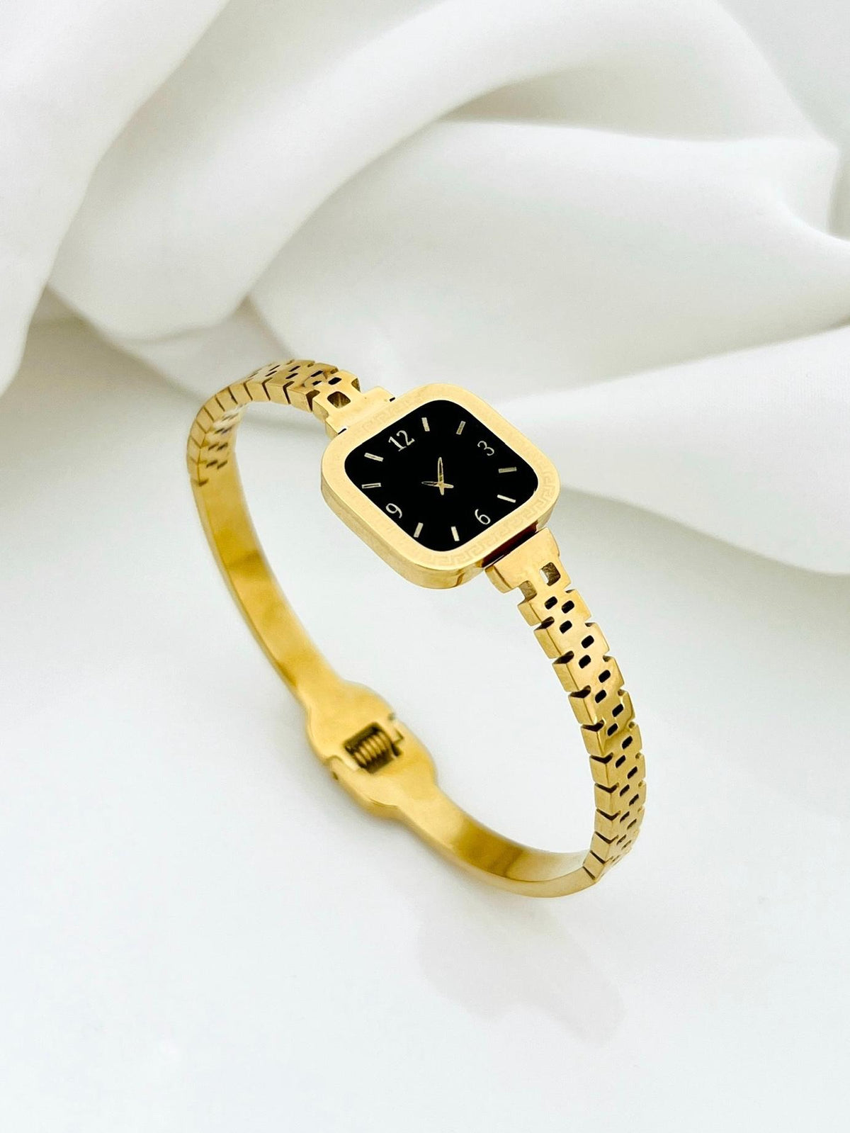 Square Fake Watch Stainless Steel Bangle