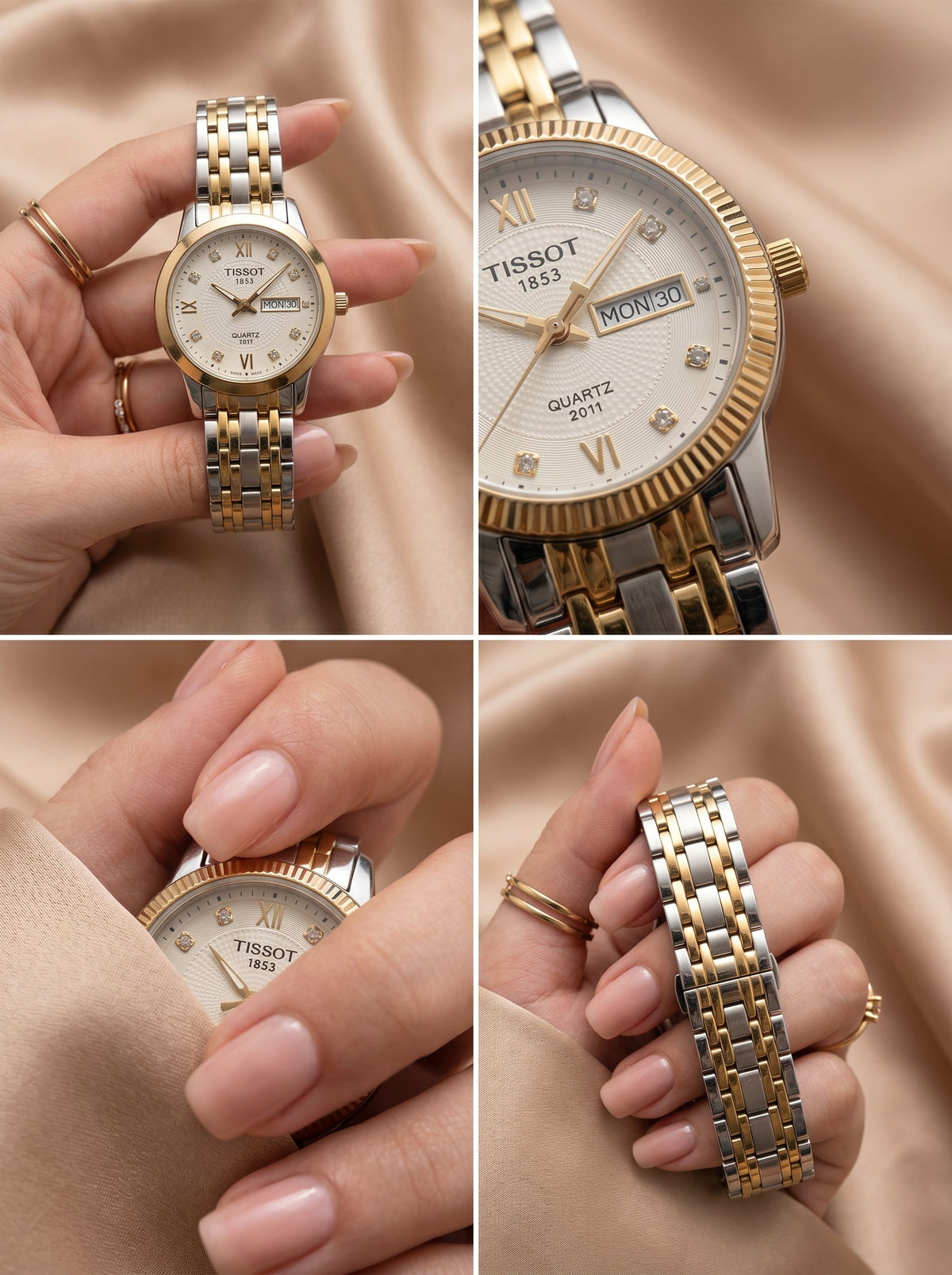 Mini White Dial Two-Tone Women Watch