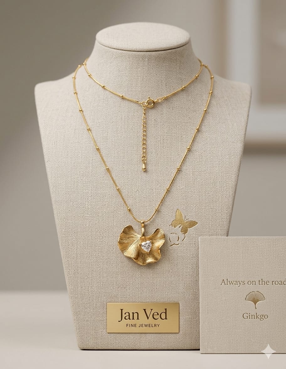 Gold Neclace With Butterfly Pendent Stainless Steel