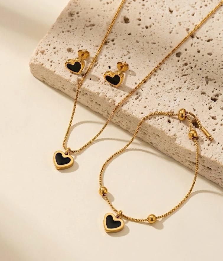 Black Heart Set stainless Steel