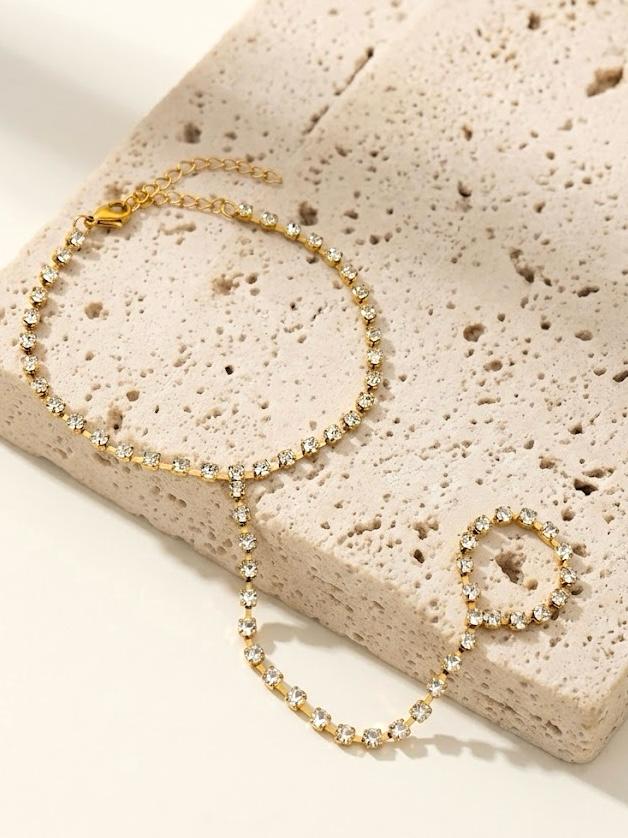 Golden With Small Beads Stainless Steel Anja
