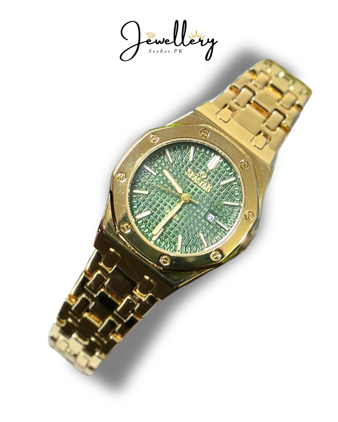 Seastar Golden Premium Women Watch (Green Dial)