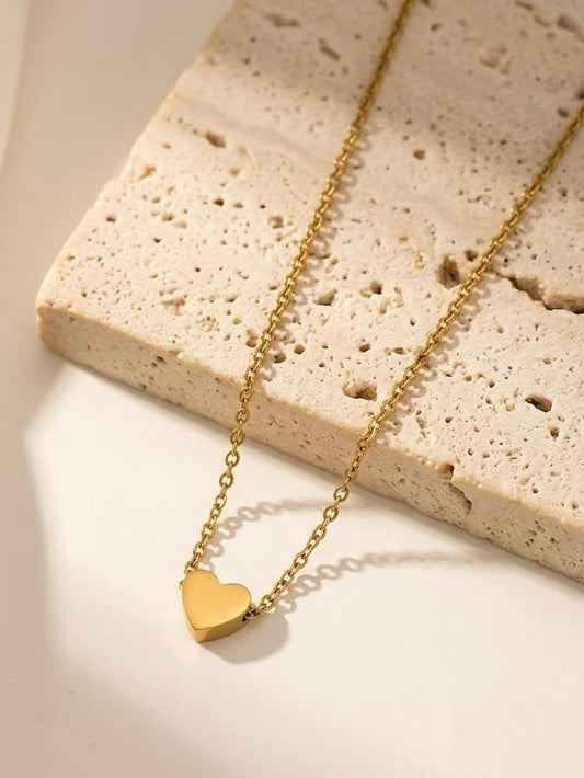 Gold Heart Shape Neclace Stainless Steel