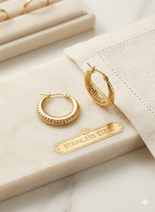 Golden Hoop Earing Stainless Steel