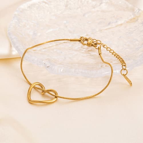 Golden Heart Bracelet Stainless Steel