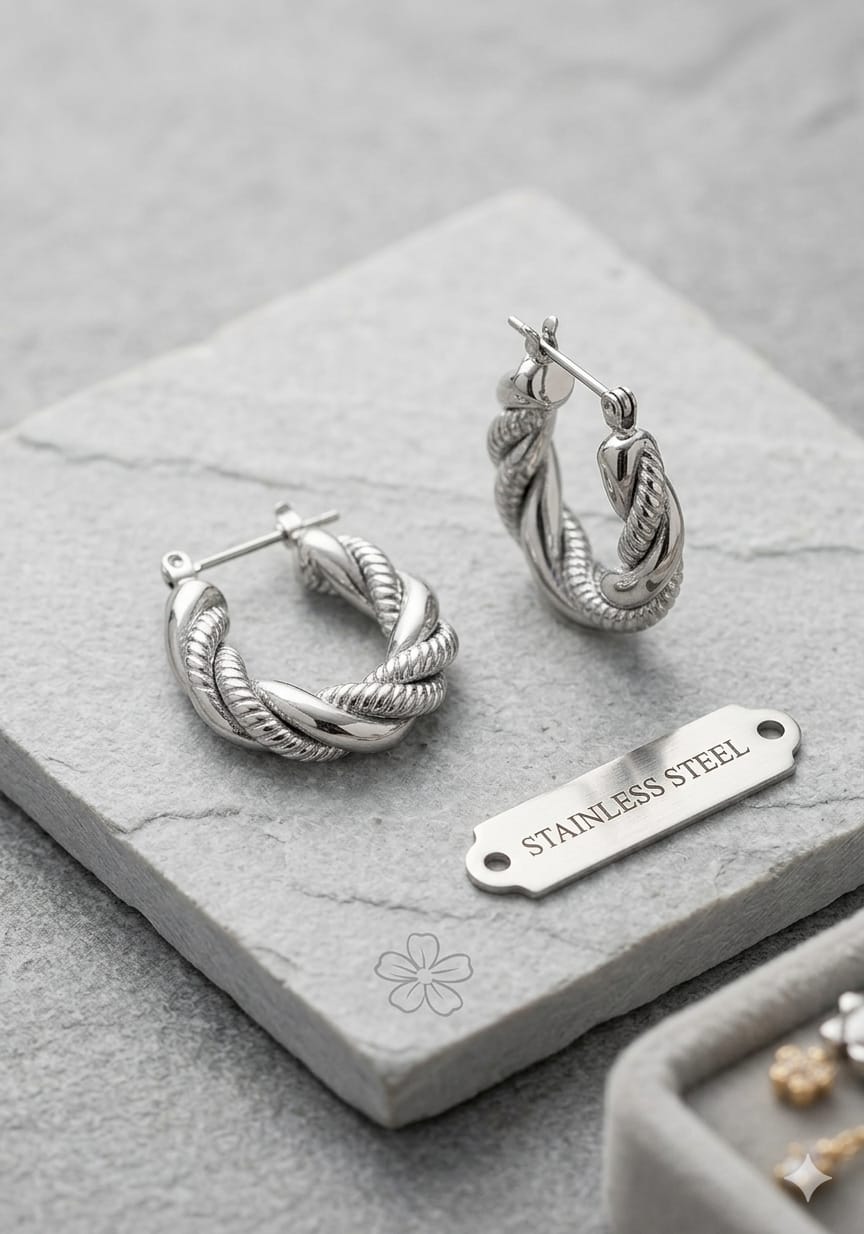 Silver Hoop Earing Stainless Steel