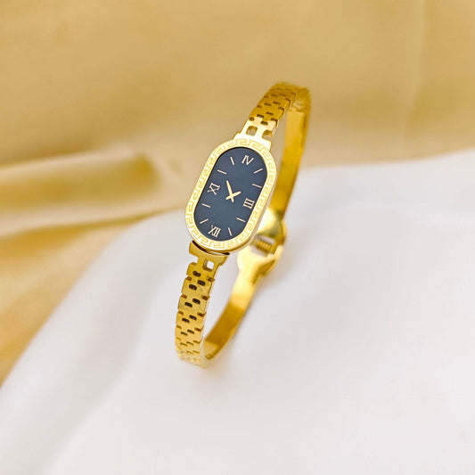 Fake Oval Watch Stainless Steel Bangle