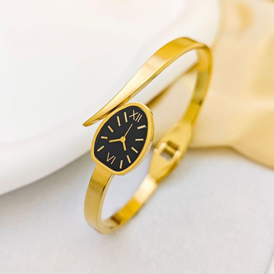 Ring Fake Watch Stainless Steel Bangle