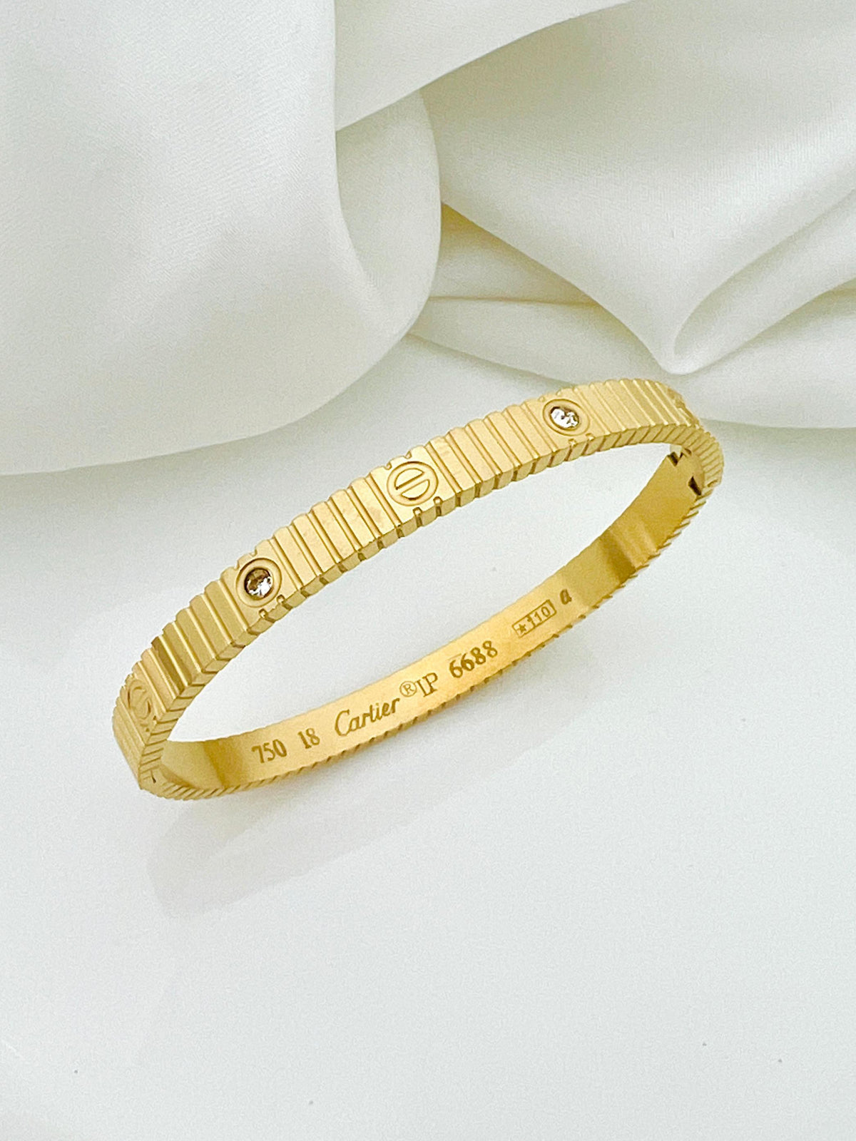 Small Stone Stainless Steel Bangle