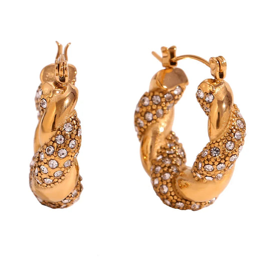 Donna Crystal Twisted Earring