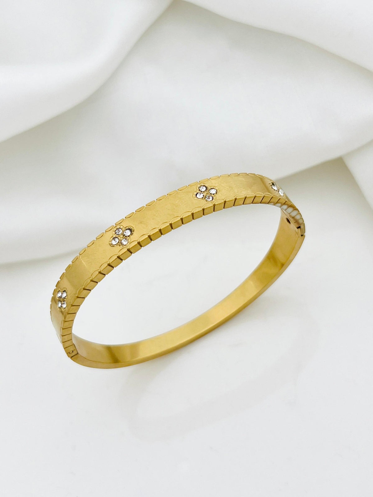 Triple Small Stone Stainless Steel Bangle