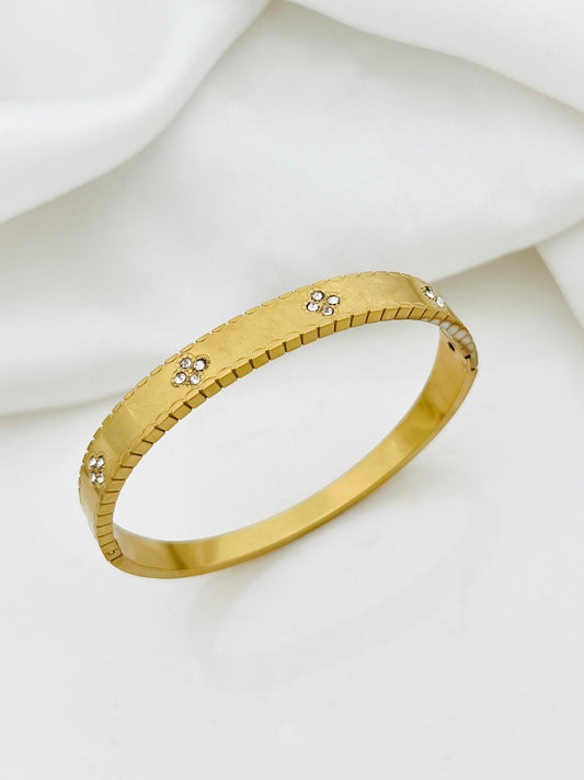 Triple Small Stone Stainless Steel Bangle