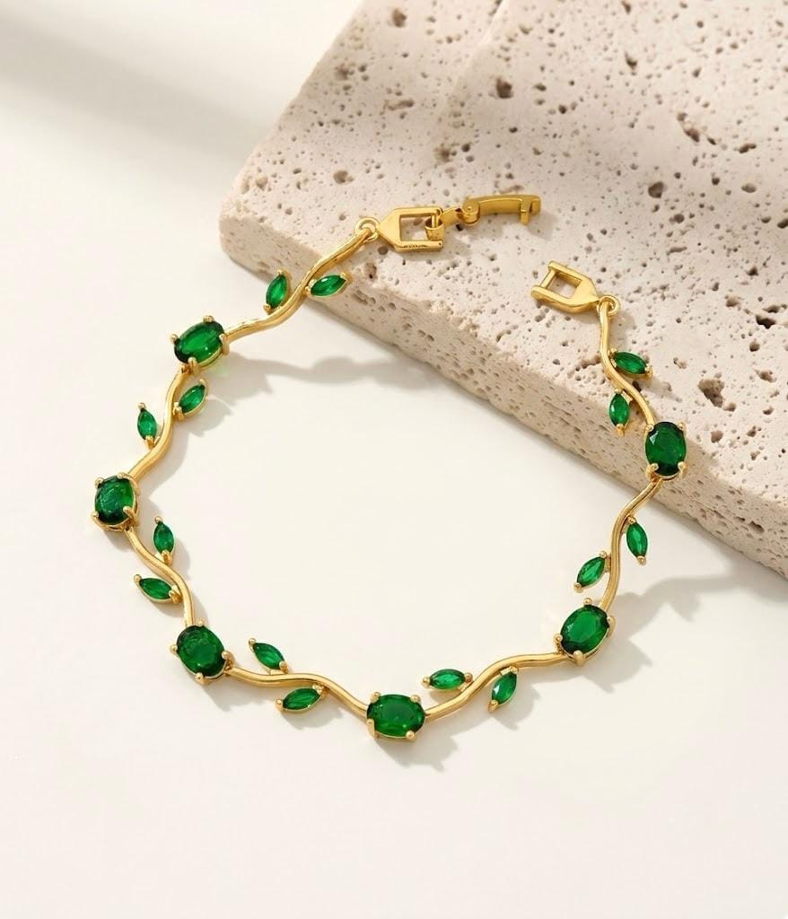 Green Leave Bracelet Stainless Steel