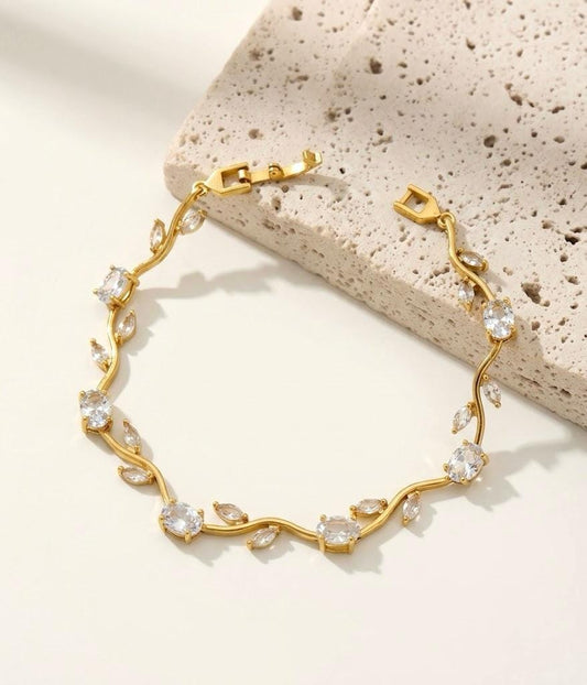 White Stone Stainless Steel Bracelet