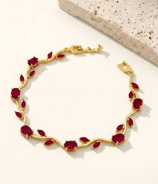 Dark Red Stainless Steel Bracelet