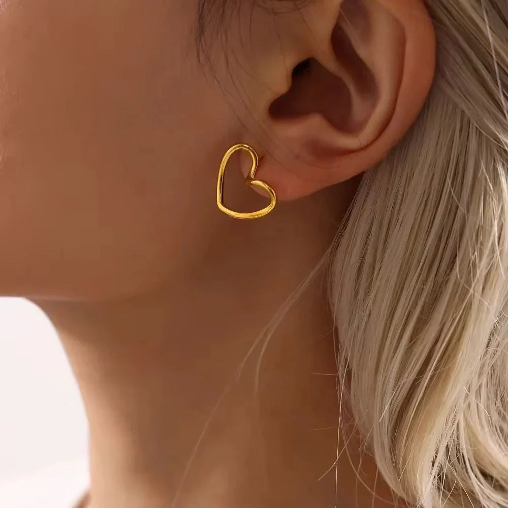 Stainless Steel Heart Earring