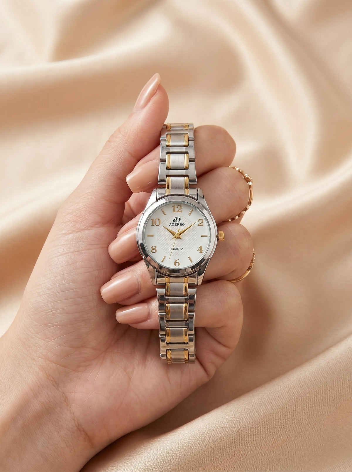 Mini Silver Two Tone Women Watch