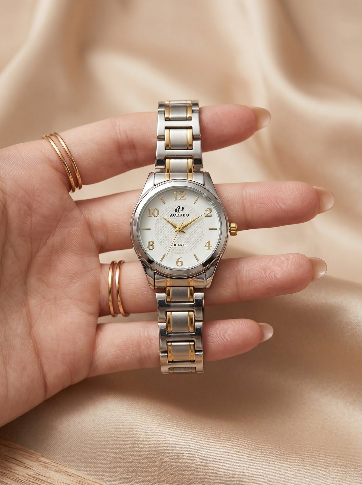 Mini Silver Two Tone Women Watch