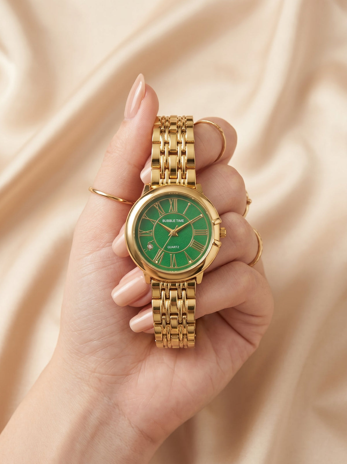 Bubble Time Premium Golden Women Watch