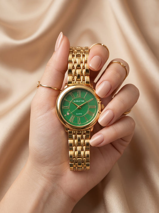 Bubble Time Premium Golden Women Watch