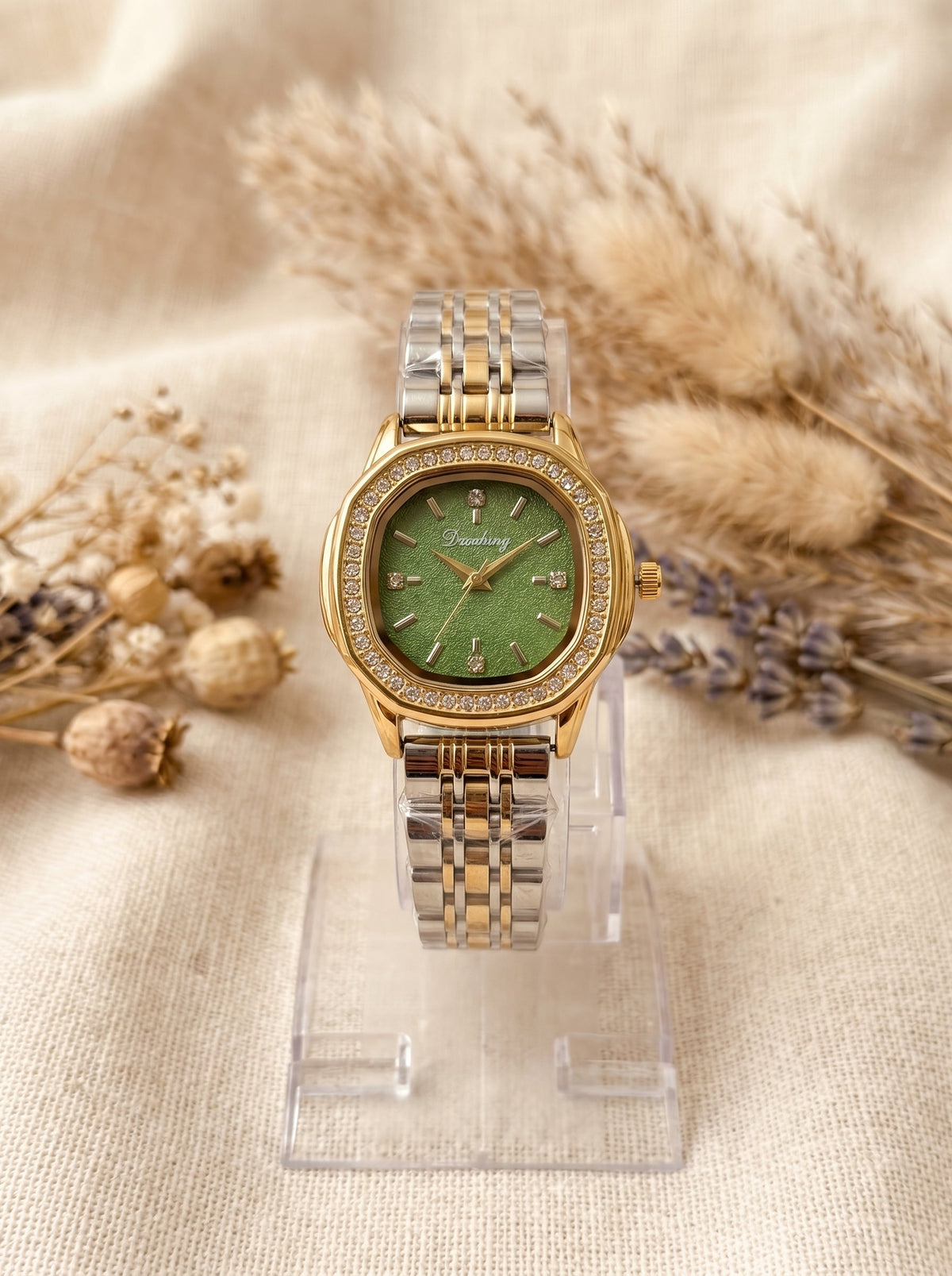 Square Dial Women Watch- Two Tone