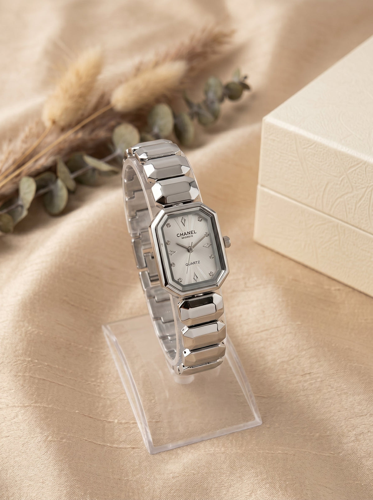 Chanel Silver Elegant Oval Women Watch