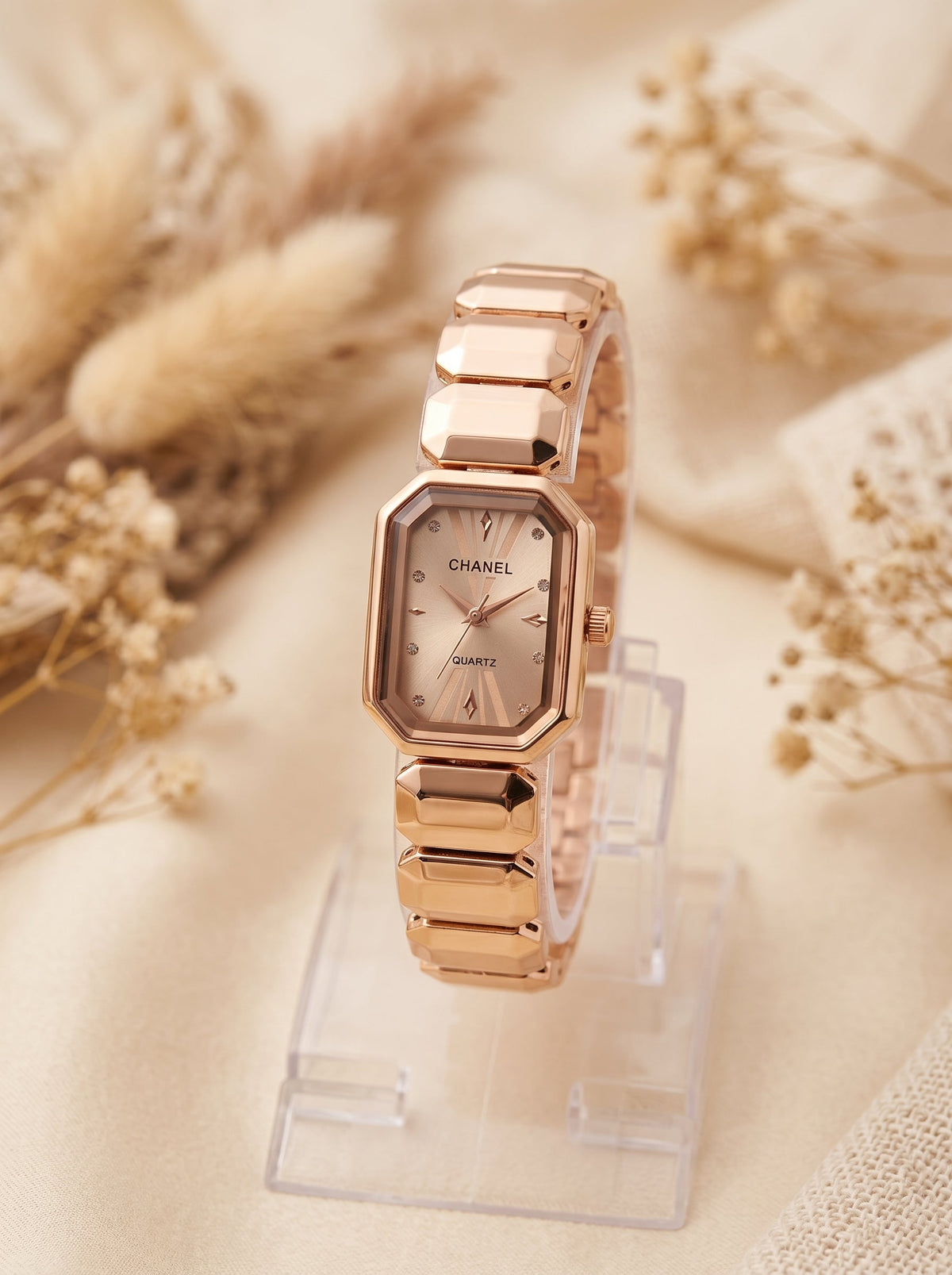 Chanel Rose Gold Elegant Oval Women Watch