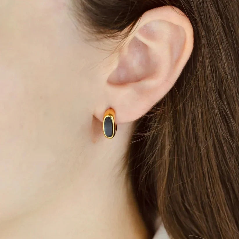 Black Stone Earrings