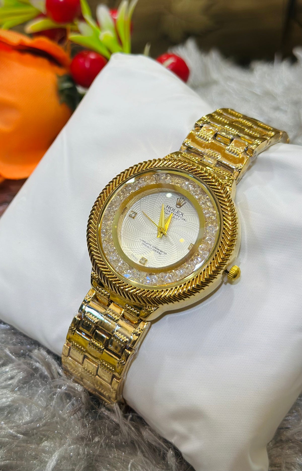 Rolex Premium Golden Women Watch