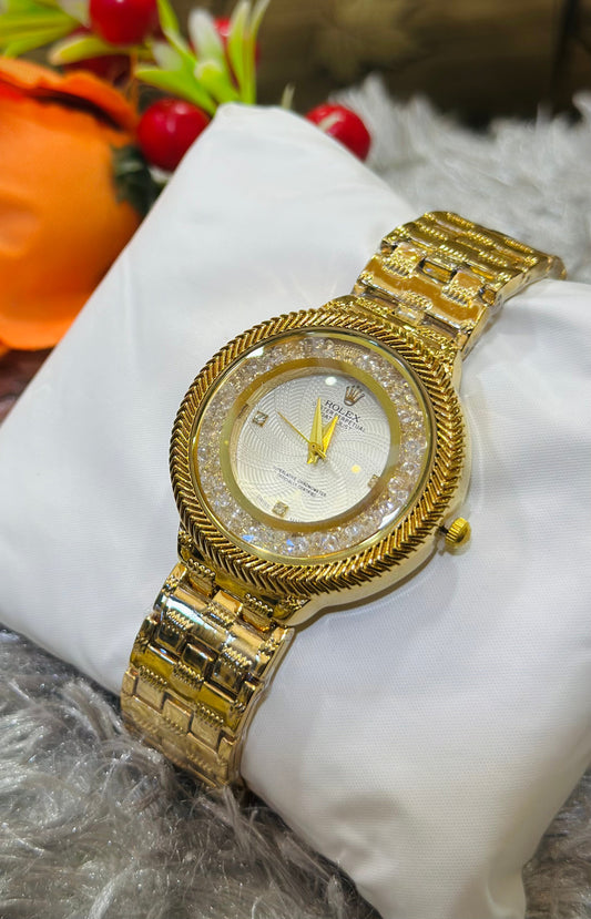 Rolex Premium Golden Women Watch