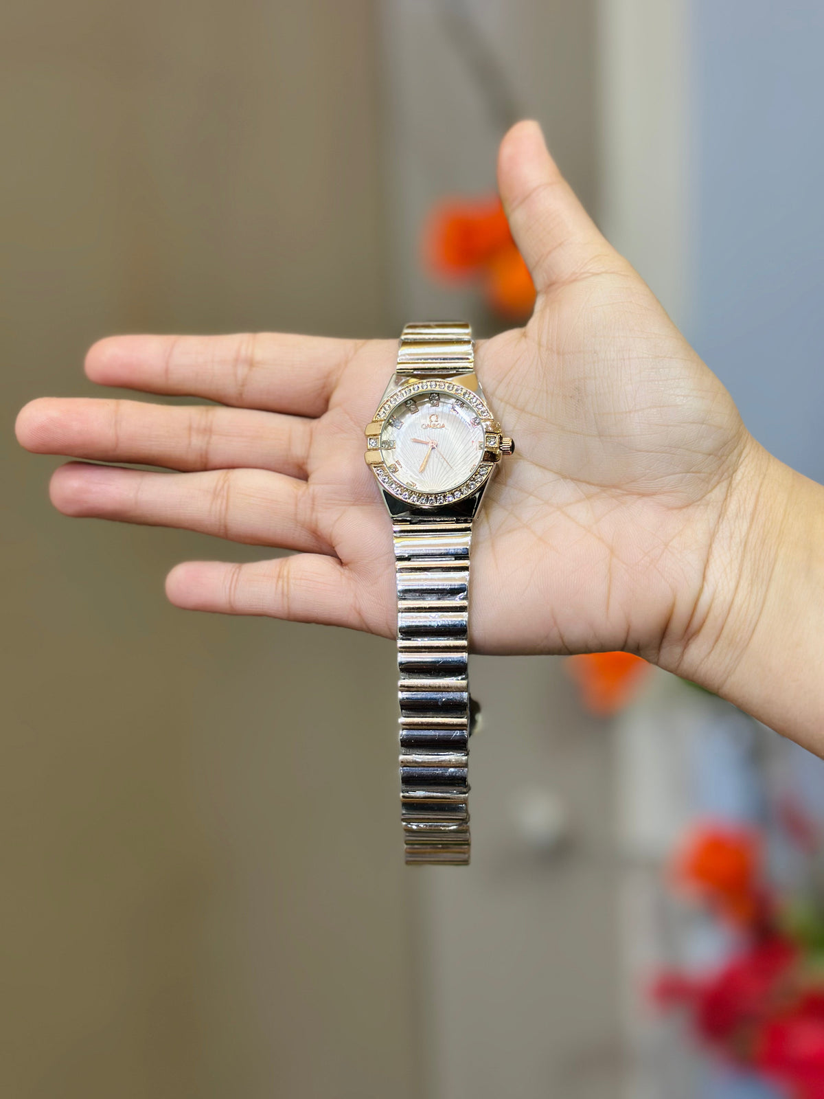 OMEGA Silver Tone Women Watch