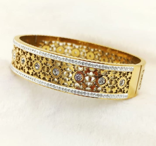Gold With Intricate Design Stainless Steel