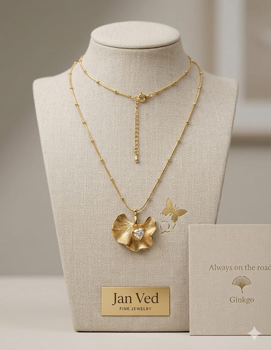 Gold Neclace With Butterfly Pendent Stainless Steel