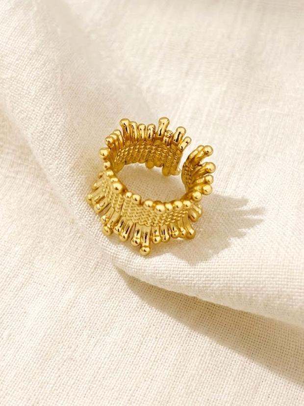 Gold Hoop Ring Stainless Steel [Adjustable]