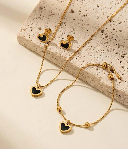 Black Heart Set stainless Steel