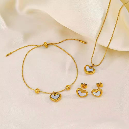 White Heart Set Stainless Steel