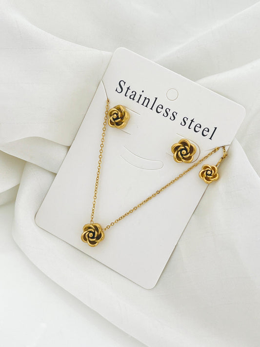 Mini Flower Earrings & Neclace