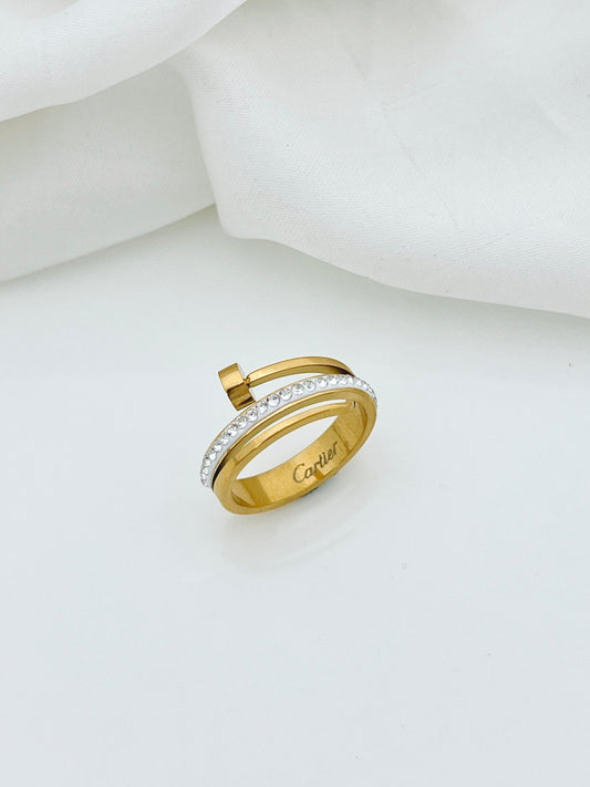 Stainless Steel Nail Stone Ring