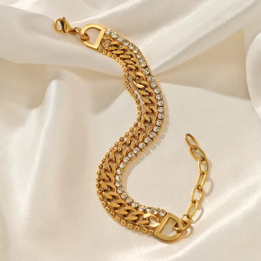 Zircon Spark Stainless Steel Bracelet