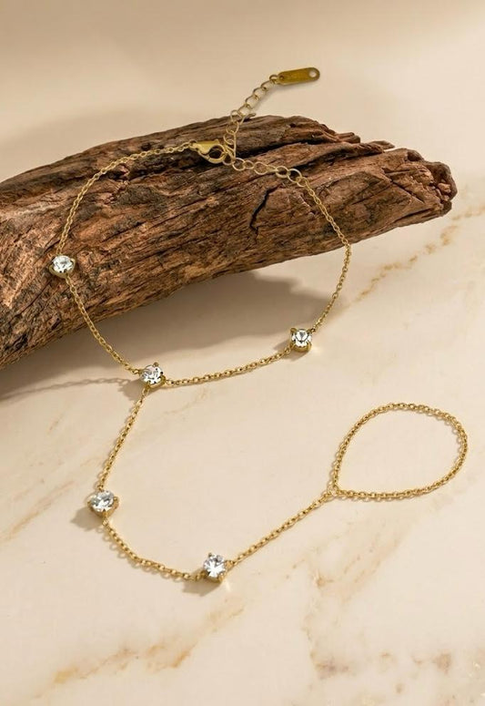 Gold Crystal Beads Stainless Steel Anja
