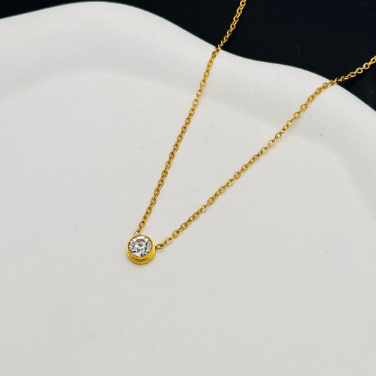 Mini White Pendent Stainless Steel Neclace