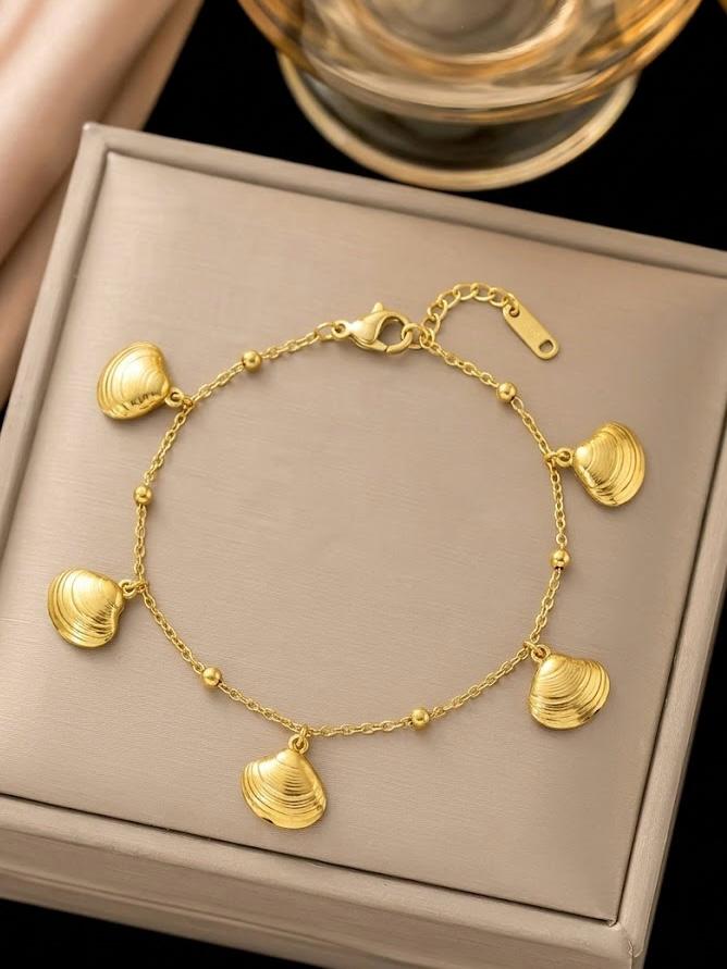 Shell Golden Stainless Steel Bracelet