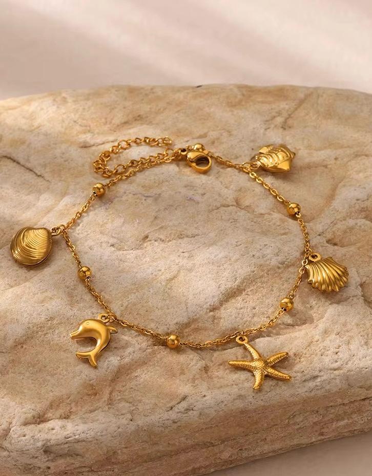 Multi Shells Stainless Steel Bracelet
