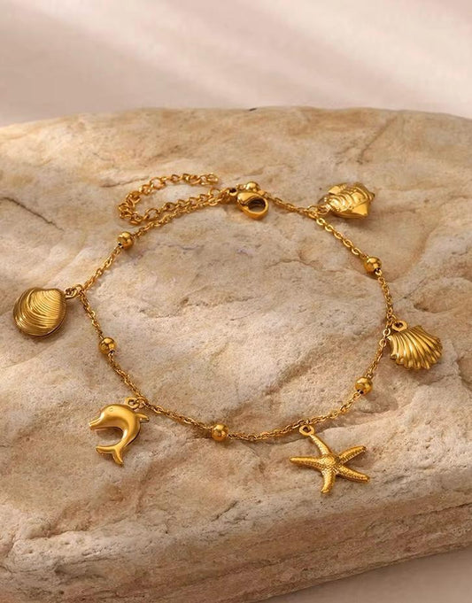Multi Shells Stainless Steel Bracelet