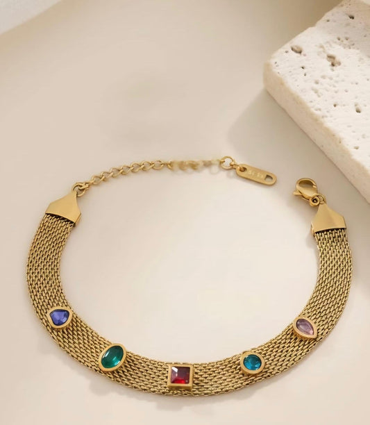 Rowena And Multi Stones Bracelets Stainless Steel