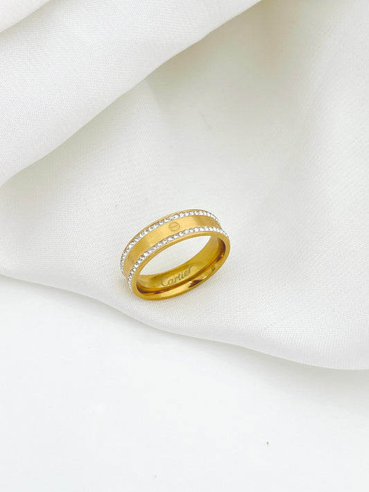 Cartier Golden Stainless Steel Ring