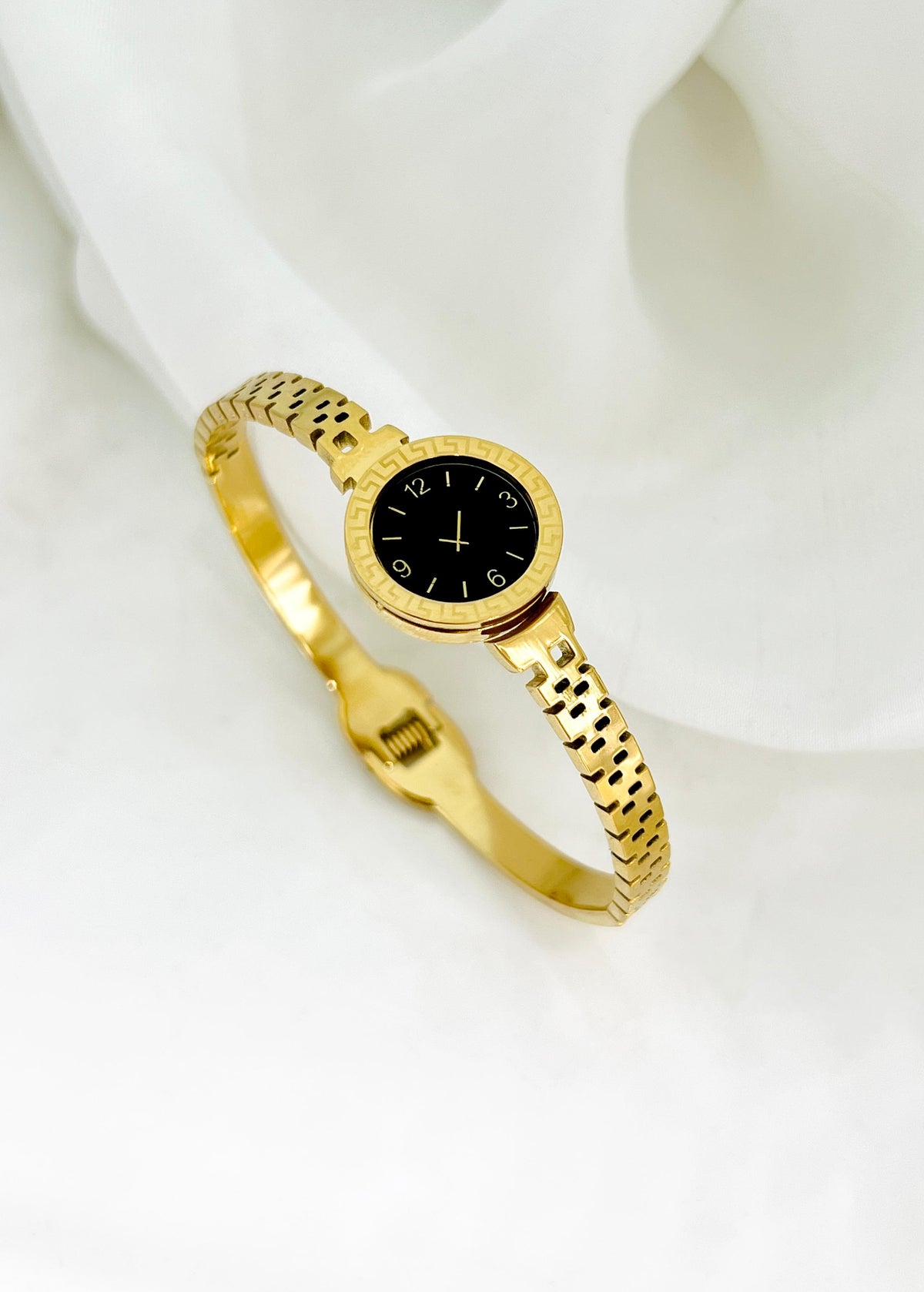 Fake Watch Black Stainless Steel bangle