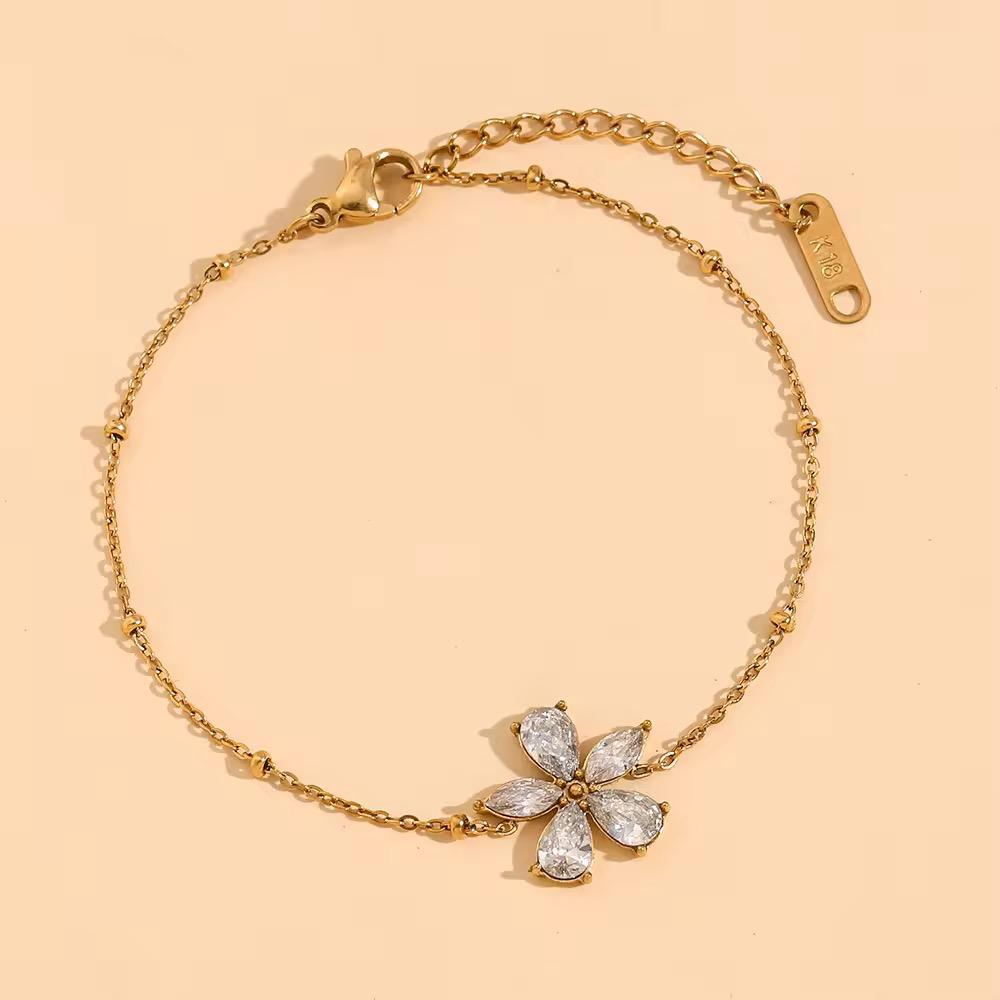 Gold Bracelet With Folver Clasp Stainless Steel