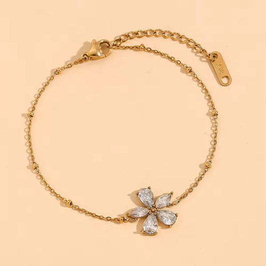 Gold Bracelet With Folver Clasp Stainless Steel